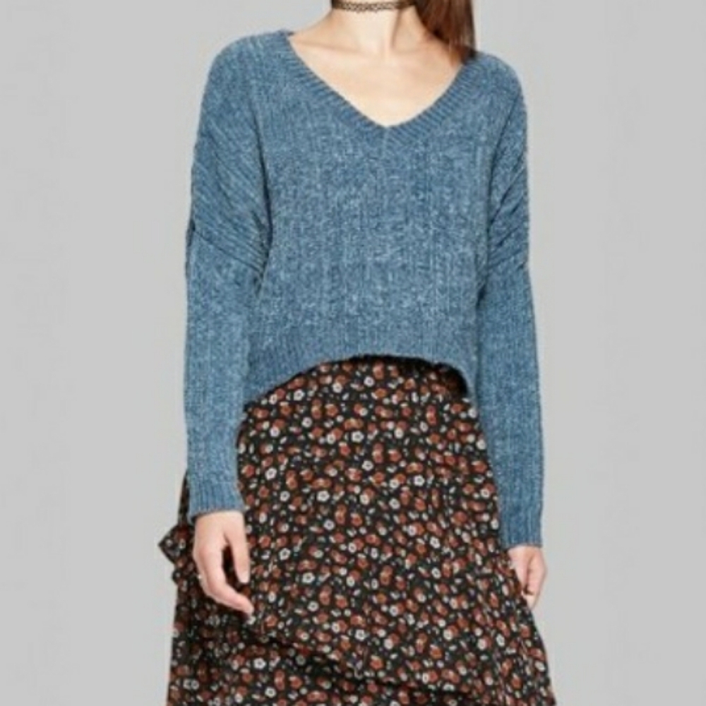 Wild Fable Chenille Cropped Sweater Size Medium